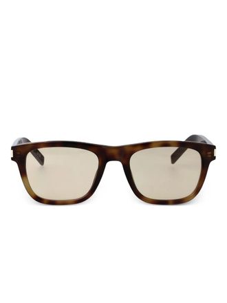 Saint Laurent Eyewear rectangle-frame sunglasses - women - Recycled Acetate - 52 - Brown