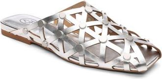 Ash Bone Studded Cutout Slide Sandal in Silver at Nordstrom, Size 5Us