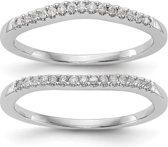 Diamond2Deal 14k White Gold Lab Grown Diamond Wedding Band Ring 1/5Ct Clarity- VS Color- D-E