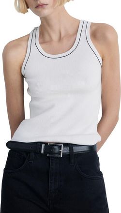 Mango Rib Tank in Ecru at Nordstrom, Size Xx-Large