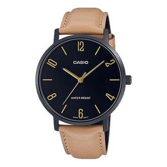 Casio Mens CASIO Dress Series Classic Minimalistic Exquisite Fashion Watch 40mm Waterproof Strap Mens Black Analog MTP-VT01BL-1B