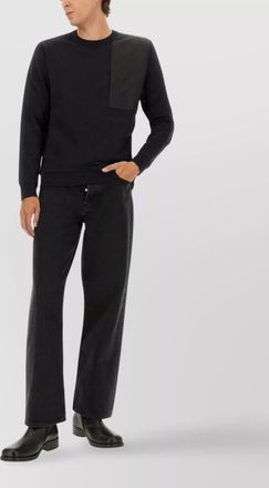 Belstaff long sleeve crew neck knitwear with patch