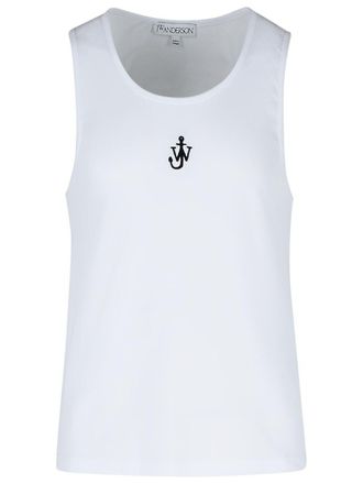 Tシャツ・カットソー J W ANDERSON WHITE COTTON TANK TOP Cotton jersey tank top in white - JW Anderson | Mytheresa