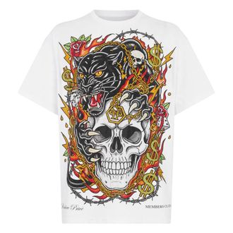 Philipp Plein T-Shirt Girocollo Ss Skull - - Tops - Uomo - Multicolore - 4XL