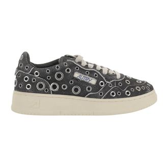Autry Sneakers, female, Black, 4 UK, Suede Trainers With Metal Eyelets
