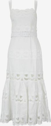 Self Portrait Meerjungfrauen-Tr&auml;gerkleid aus Leinen und Spitze