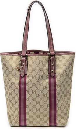 Gucci Pre-owned Womens Web Vertical Jolicoeur Tote Shoulder Bag - Pink - One Size