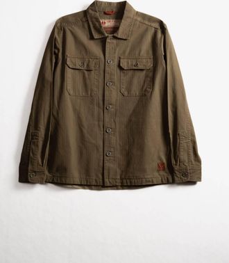 Iron And Resin Mens Deadstock Overshirt In Army