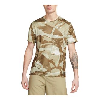 Nike Dri-Fit Miler Camouflage Running T-Shirt Hazel Rush FD4053-242