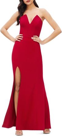 Dress The Population Fernanda Strapless Evening Gown in Garnet at Nordstrom, Size Small