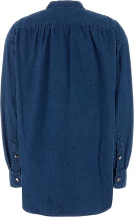 Valentino Garavani Womens Denim Blouse Mediumbluedenim Exterior: Cotton Maglie Sweater