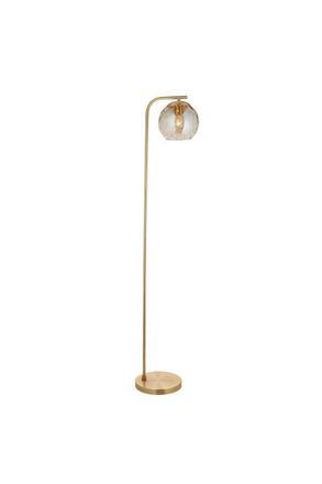 Netlighting Dimple Complete Floor Lamp Satin Brass Plate Champagne Lustre Glass in Gold