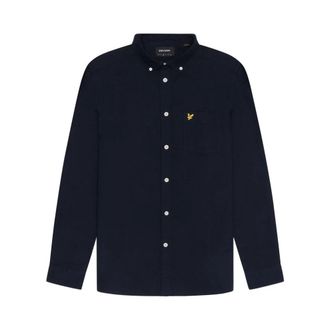 Lyle & Scott Plain Oxford Shirt - Heren - Casual Overhemden - Blauw - 5XL - Katoen - Overhemden