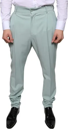 Dolce & Gabbana Mens Mint Green Cotton Dress Pants Elastane