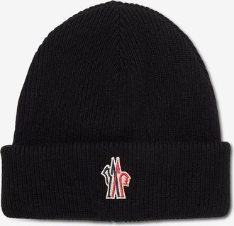 Moncler Hochwertige Strickm&uuml;tze mit gesticktem Logo