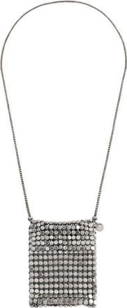 AllSaints Chainmail Bag Long Pendant Necklace in Warm Silver at Nordstrom