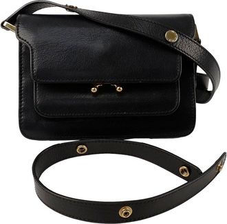 Marni Black Leather Soft Trunk Mini Crossbody