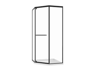 Vente-Unique Parete Doccia Pentagonale Con Piatto Per Doccia 80 X 80 X 195 Cm Nero Opaco - Cristelio