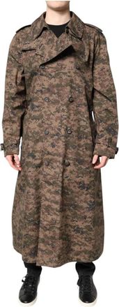 Dolce & Gabbana Multicolor Camouflage Trenchcoat Jas - Heren - Trenchcoats - Veelkleurig - 2XL - Jassen