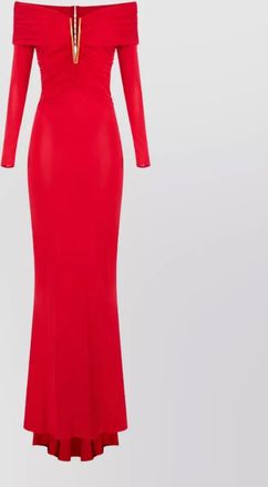 Elisabetta Franchi draped off-the-shoulder maxi dress