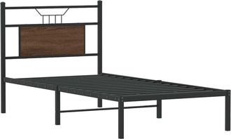 vidaXL Bed Frame without Mattress Brown Oak 75x190 cm Small Single Engineered Wood Vidaxl