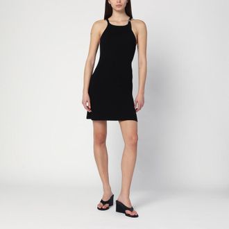 Courrèges Black ribbed mini dress