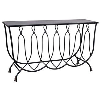 Wanderlust Deco Recibidor-consola de metal envejecido negro 144x40x79