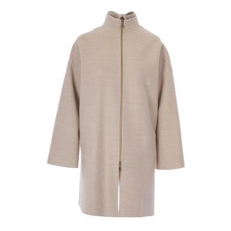 Fabiana Filippi Dames, Mantels, Beige, Maat: S Zijde