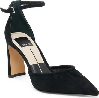 Dolce Vita Kylo Ankle Strap Pump in Onyx Suede at Nordstrom, Size 6.5