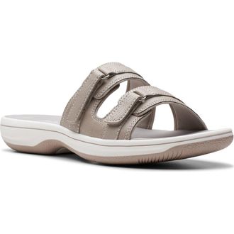Clarks Breeze Piper Slide Sandal in Light Taupe at Nordstrom Rack, Size 12
