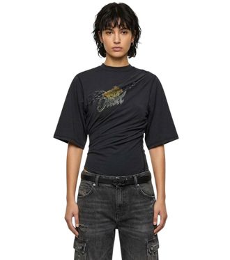 Diesel Black Graphic Crew Neck T-Shirt