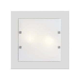 Lumicom Lumicom - brook Plafoniera, 2XE27, max 42W, metallo/vetro, bianco opaco, 40x40cm