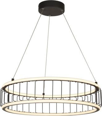 Searchlight Circolo L&aacute;mpara Colgante De Techo Led Drum Cage, Metal Negro