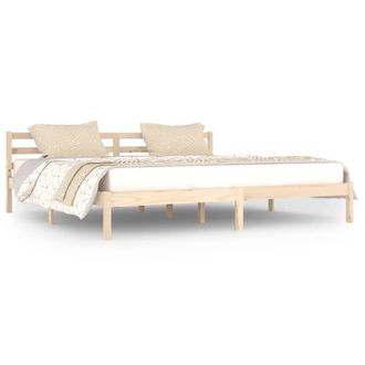 Berkfield Home Day Bed Solid Wood Pine 200x200 cm Super King in Light Brown