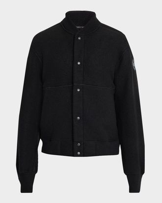 Canada Goose Mens Hudson Fleece Snap-Front Bomber Jacket