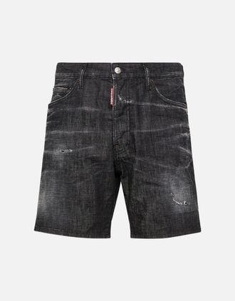 Dsquared2 Mens Dsquared2 Marine Bermuda Denim Black Shorts - Size: 32/32