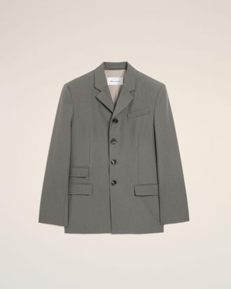 Ami Grey New Wool Single Breasted Straight Jacket Grey - 46 - for Men