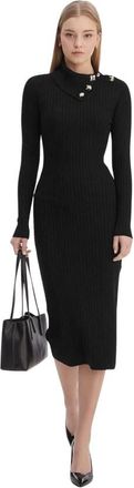 Guess Robe moulante ML boutons - Dames - Kleedjes - Zwart - XS - Kleedjes