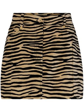 Paco Rabanne tiger-print stretch-cotton miniskirt - Neutrals