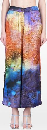 Yavi Pantaloni con stampa astratta - Blu