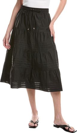 Ellen Tracy Tiered Poplin Pleated Skirt