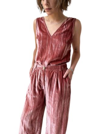 Nation Ltd Ave Velvet Tank Top In Terracotta