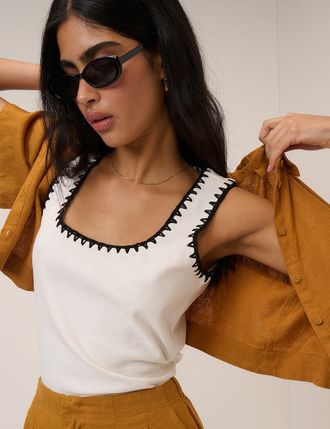 Nobody's Child Crochet Trim Vest