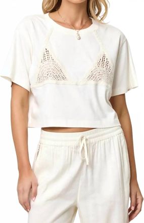 L*Space Core Crochet Bikini Detail Top In Cream/natural