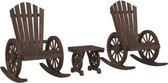 vidaXL Vidaxl - Juego De Muebles De Jard&iacute;n 3 Piezas Madera Maciza De Abeto