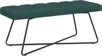 vidaXL Banco Con Tapicer&iacute;a Con Botones Verde Oscuro 110 X 40 X 46 Cm Vidaxl