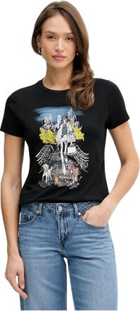 DKNY Dkny, Dames, Tops, Zwart, Maat: XS Katoen