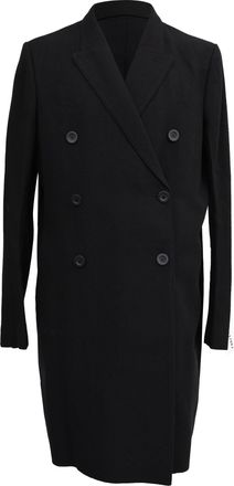 Rick Owens Double-Breasted Coat in Black wool