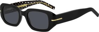 HUGO BOSS Zwart/Grijs Zonnebril 1608/S - Dames - Zonnebrillen - Zwart - 50 MM - Accessoires