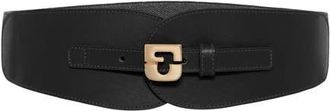 Gerard Darel Olympe Logo Leather Corset Belt in Black at Nordstrom, Size Small